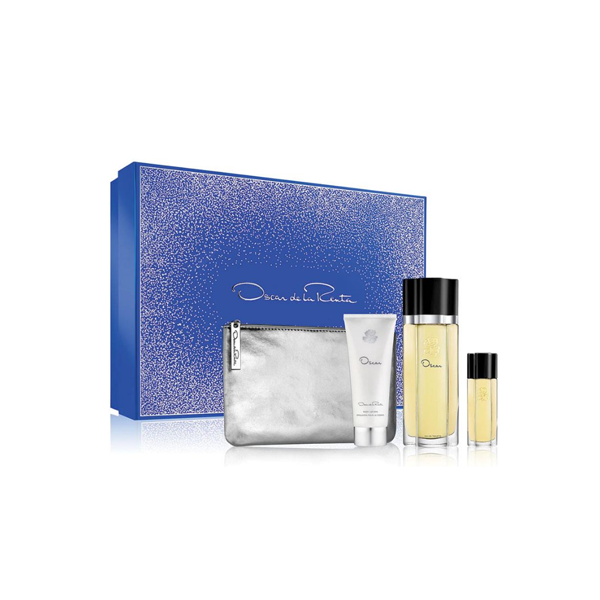 Oscar De La Renta Eau de Toilette 100ml with Silver Pouch 4 Piece Set