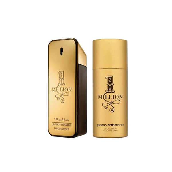 Paco Rabanne 1 Million Eau De Toilette 100ml & Deodorant Spray 2 Piece Set