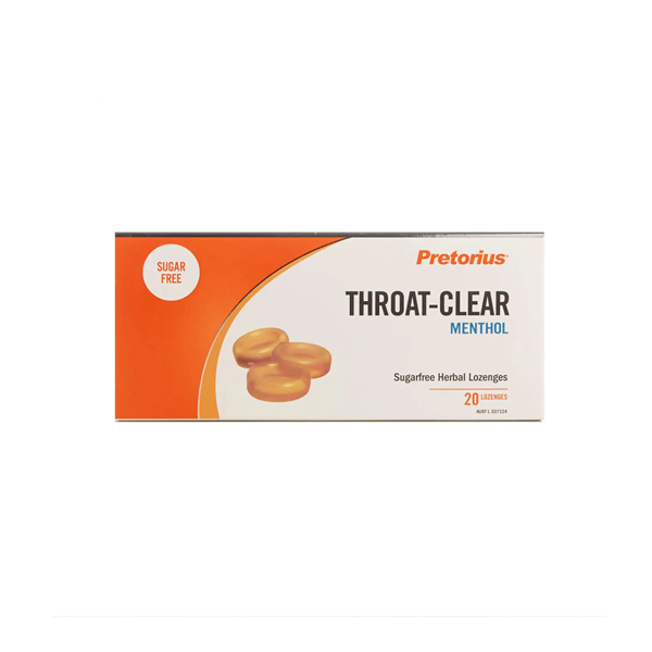 Pretorius Throat Clear Sugar Free Menthol Lozenges 20 Pack