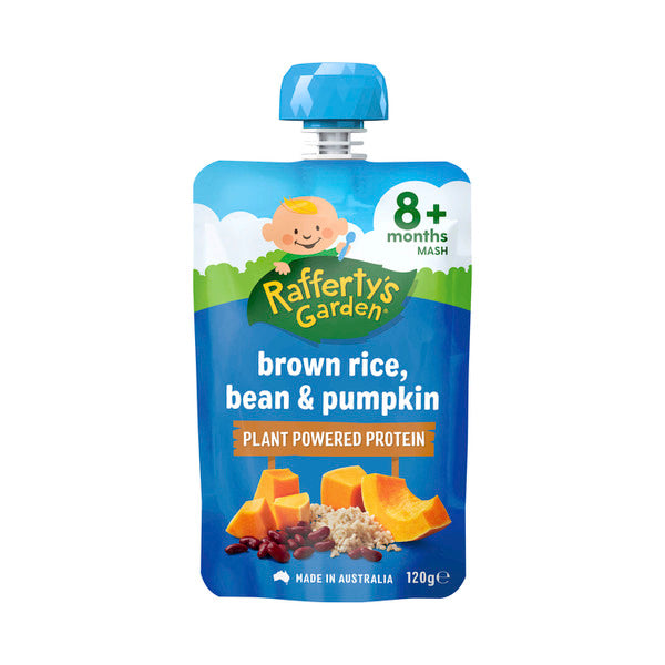 Rafferty's Garden Brown Rice Bean & Pumpkin Baby Food Pouch 8+ Months | 120g x 2 Pack