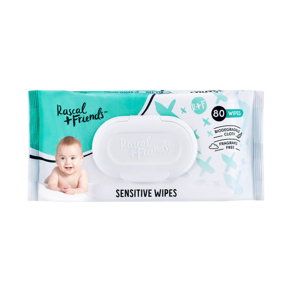 Rascal + Friends Biodegradable Sensitive Wipes | 80 pack