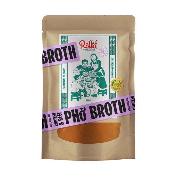 Roll'd Chicken & Beef Pho Broth | 500mL