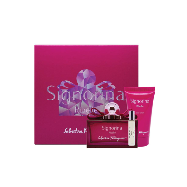 Salvatore Ferragamo Signorina Ribelle Eau De Parfum 100ml 3 Piece Set