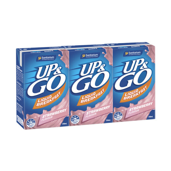 Sanitarium Up And Go Strawberry Cereal 3x250mL | 750mL