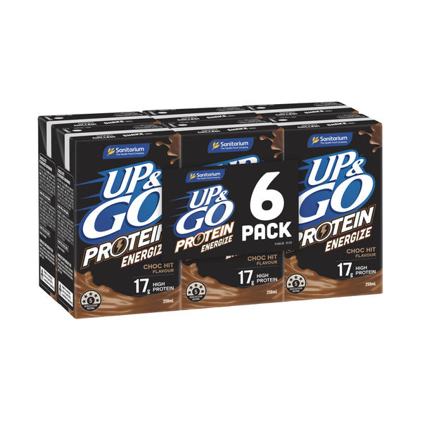 Sanitarium Up&Go Energize Choc 6X250mL | 1.5L