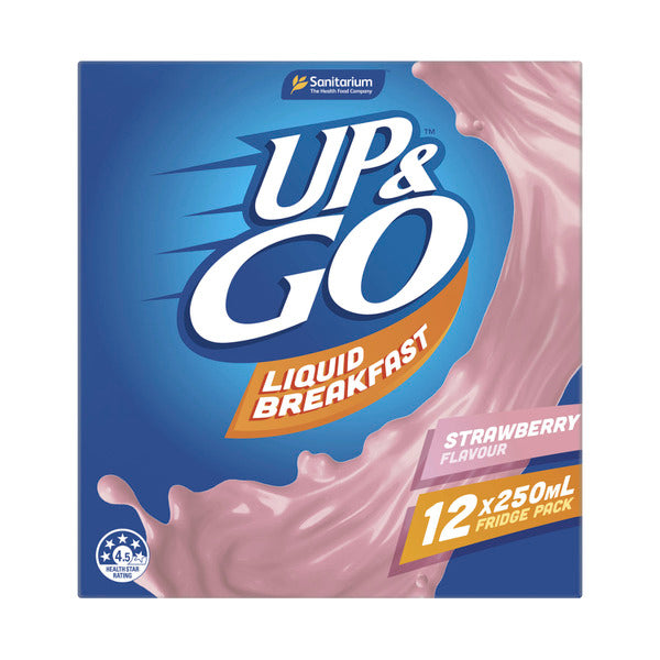 Sanitarium Up&Go Liquid Breakfast Strawberry Fridge Pack 12X250mL | 3L