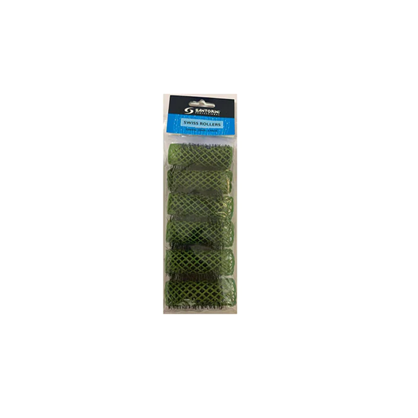 Santorini Swiss Brush Rollers Green 25mm 6pk