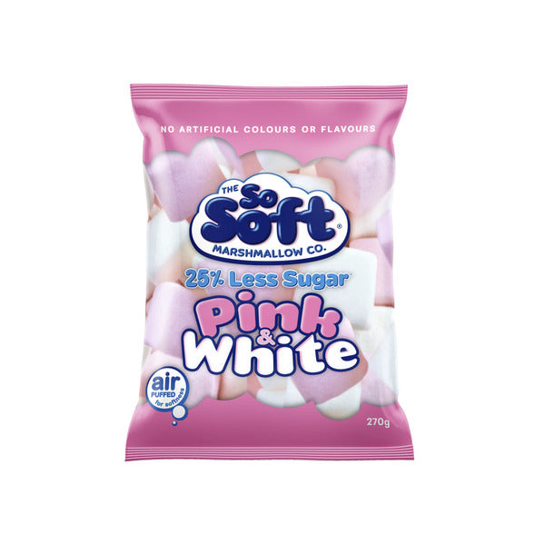 So Soft Marshmallow Co Pink & Whites 25 Reduced Sugar 270g Shop