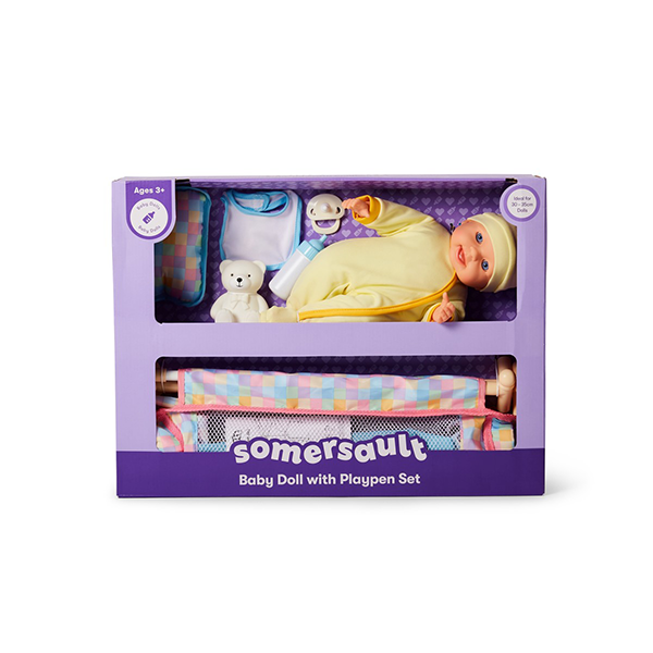 Somersault 35cm Baby Doll and Playpen Set