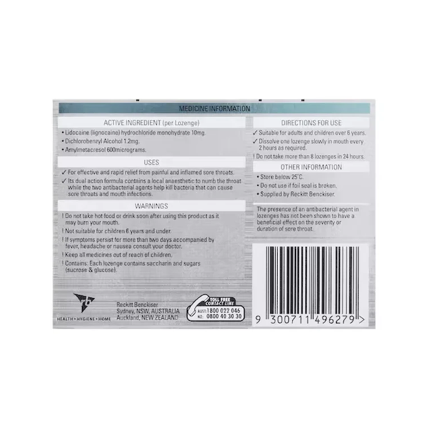 Strepsils Plus Anaesthetic Dual Action Menthol 36 Lozenges