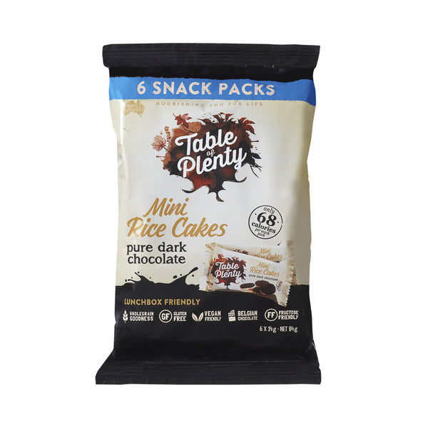 Table Of Plenty Snackpack Dark Chocolate Mini Rice Cakes | 84g