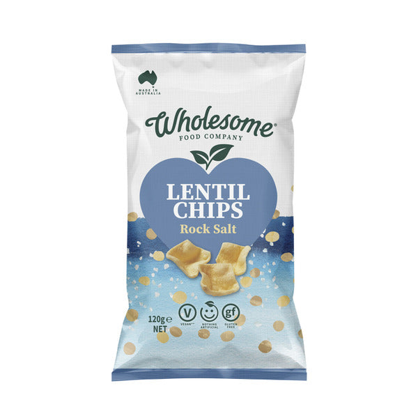 The Wholesome Food Company Sea Salt Lentil Chips 120g Shop & Dispatch