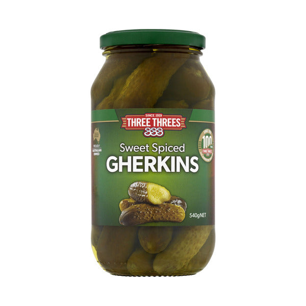 Three Threes Sweet Spiced Gherkins | 540g