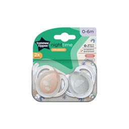 Tommee Tippee Night Time Baby Dummy 2 Pack 0-6m | 2 pack