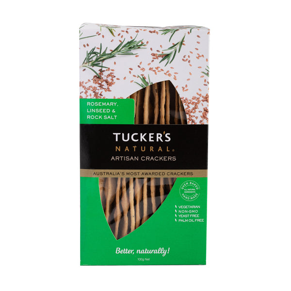 Tuckers Natural Artisan Cracker Rye Rosemary | 100g