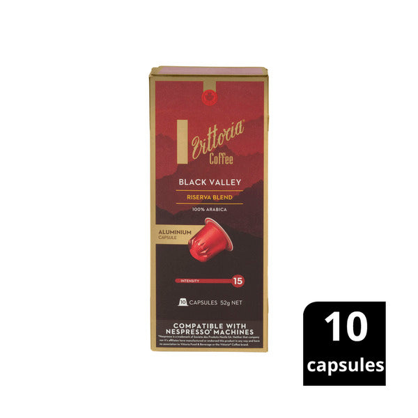Vittoria Black Valley Nespresso Compatible Coffee Capsules | 10 pack