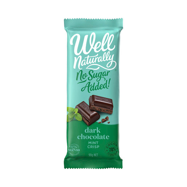 Well Naturally No Added Sugar Dark Mint Chocolate Crisp | 90g