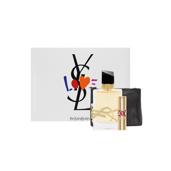 Yves Saint Laurent Libre Eau De Parfum 50ml + Lipstick and Pouch 3 Piece Set