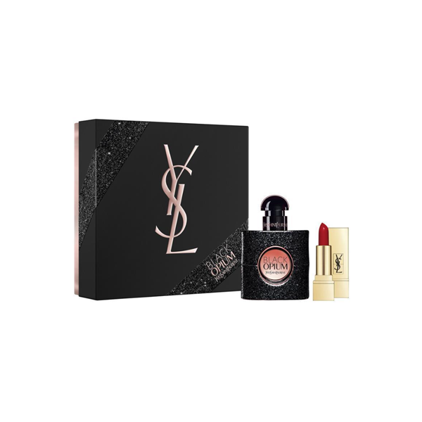 Yves Saint Laurent Opium Black Eau De Parfum 30ml & Lipstick 2 Piece Set