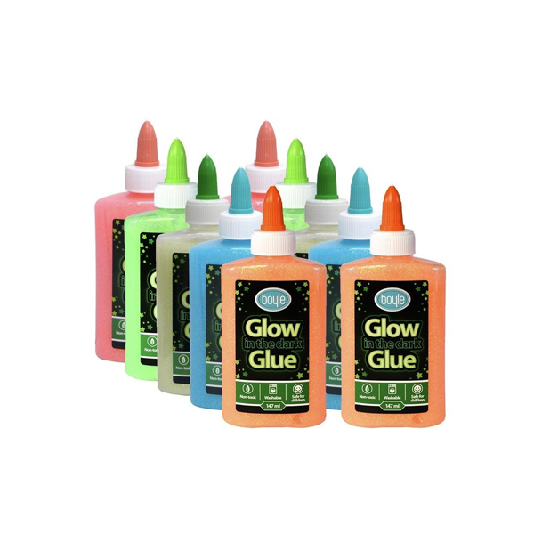 10PK Boyle Glow in the Dark Glitter Glue Adhesive Kids Art