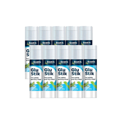 10 Pack Bostik Glue Sticks Clear 35g Glue White Dries Clear