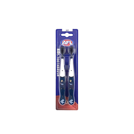 10pc AFL Mascot Kids/Children Soft Bristles Toothbrush Carlton Blues 3y+