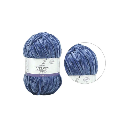 10 x 100g Velvet Knitting Yarn Blue Super Soft Chunky Crochet Wool Ball Craft