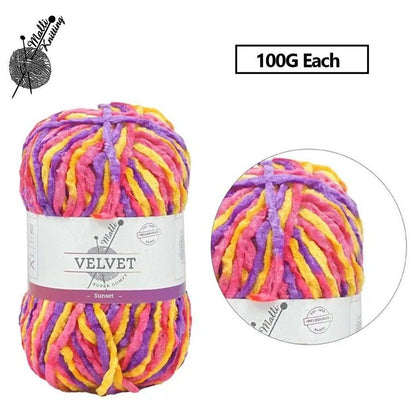 10 x 100g Velvet Knitting Yarn Soft Crochet Chunky Craft Wool Ball Mix Colour