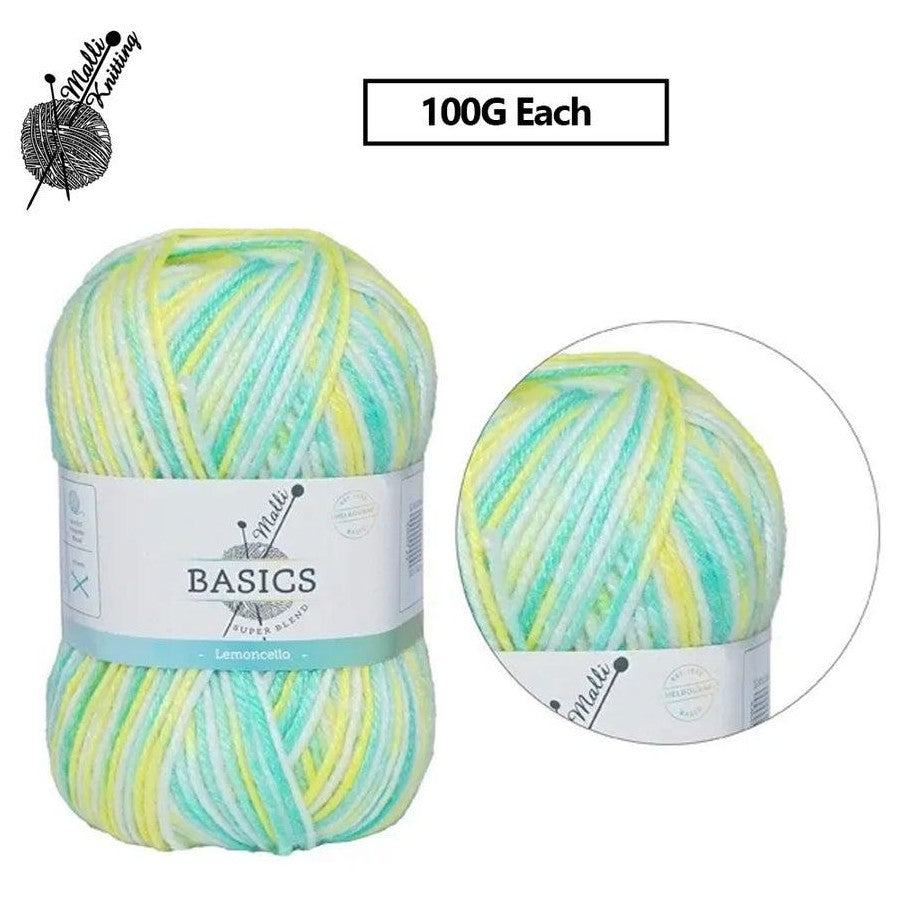 10 x Knitting Yarn Lemoncello 100g Blend Craft Ball Crochet Wool Knitting Yarn