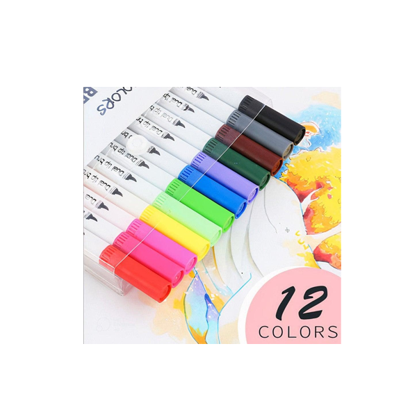 12 Colour Brush Pen Watercolor Art Drawing Painting Artist Sketch Manga Marker