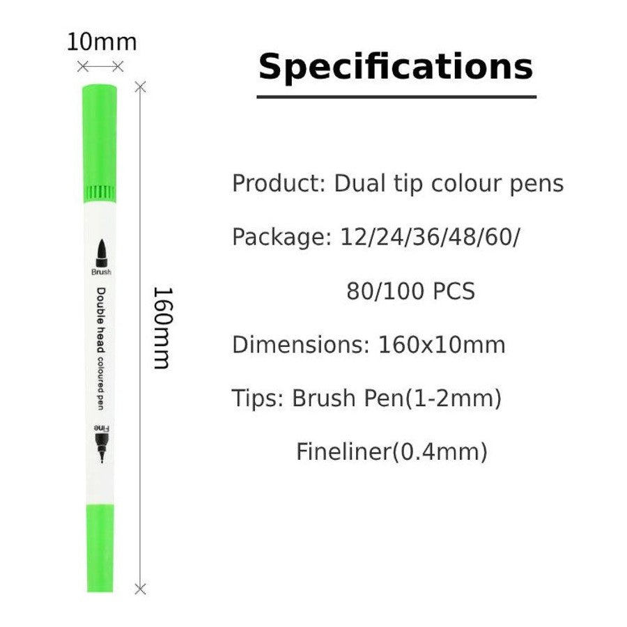 12 Colour Brush Pen Watercolor Art Drawing Painting Artist Sketch Manga Marker