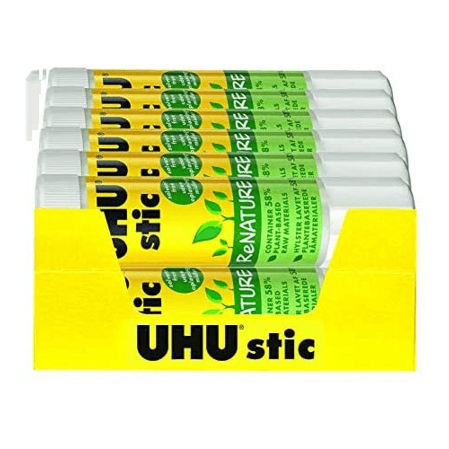 12 Pack UHU ReNature Glue Stick 40G Sticks Plant Based Bulk