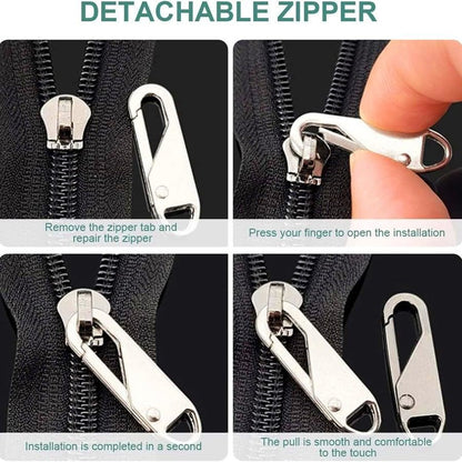 12 Pcs Zipper Slider Puller Zipper Repair Kit Removable Zipper Pull Tabs For Clothing-4 Color