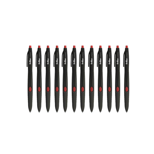 12pc Artline Supreme 1.0mm Ball Point Pen Writing School Ballpoint Draw Pens Red