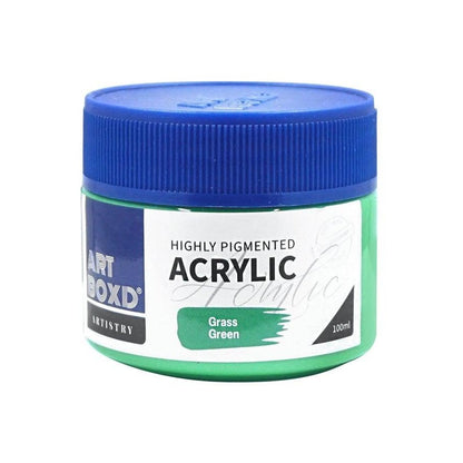 12x Art Boxd 100ml Premium Acrylic Artists Craft Paint High Pigmented Grass GRN