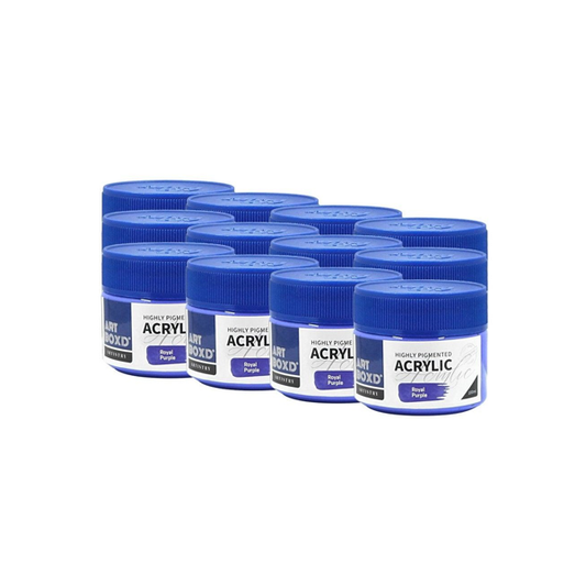 12x Art Boxd 100ml Premium Acrylic Artists Craft Paint High Pigmented Royal PRPL