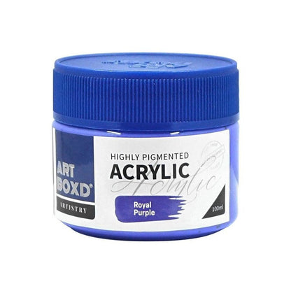 12x Art Boxd 100ml Premium Acrylic Artists Craft Paint High Pigmented Royal PRPL