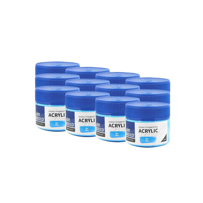 12x Art Boxd 100ml Premium Acrylic Artists Craft Paint High Pigmented Sky Blue