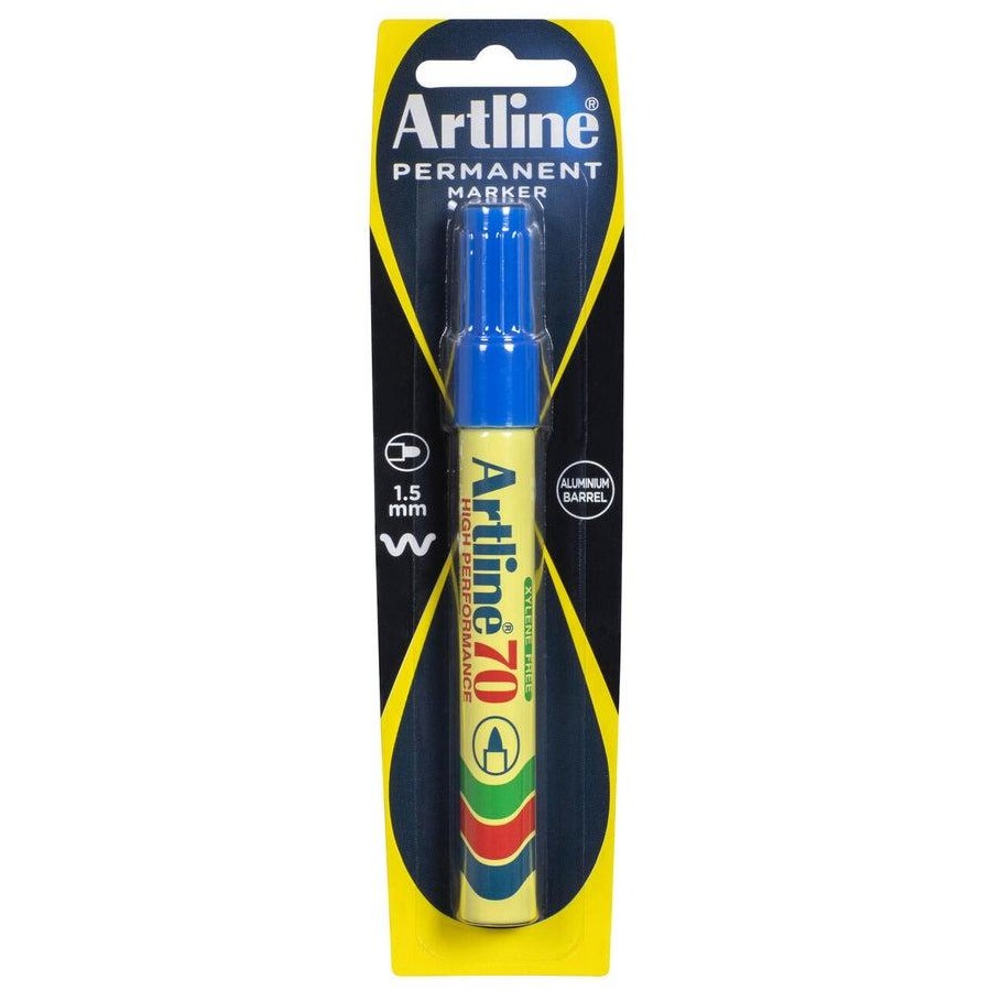 12x Artline 70 Permanent Marker 1.5mm Bullet Nib - Blue Bulk Pack