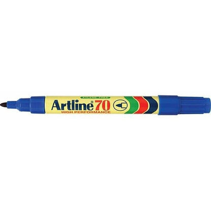 12x Artline 70 Permanent Marker 1.5mm Bullet Nib - Blue Bulk Pack