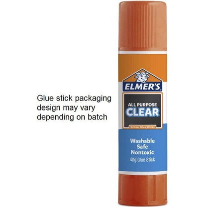 12x Elmers All Purpose School Glue Stick Clear 40G