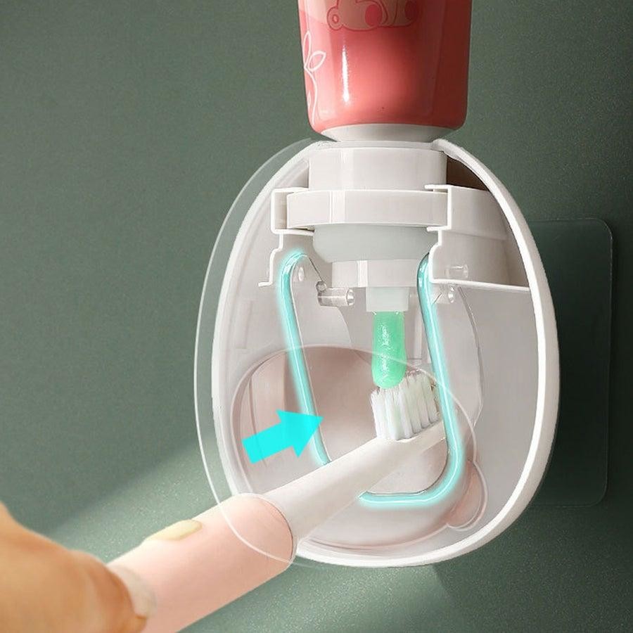 2-Pack Wall-mounted Punch-free Automatic Toothpaste Dispenser