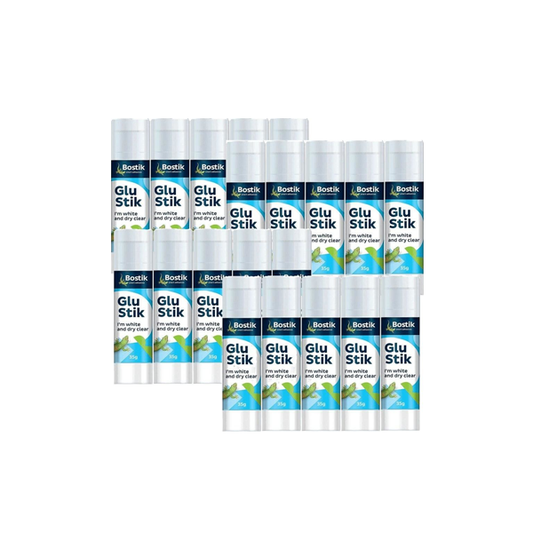 20 Pack Bostik Glue Sticks Clear 35g Glue White Dries Clear