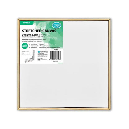 2x Boyle Framed 30x30cm/12x12" Stretched Canvas 380gsm Craft For Acrylic Paint