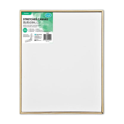 2x Boyle Framed 30x40cm/12x16" Stretched Canvas 380gsm Craft For Acrylic Paint