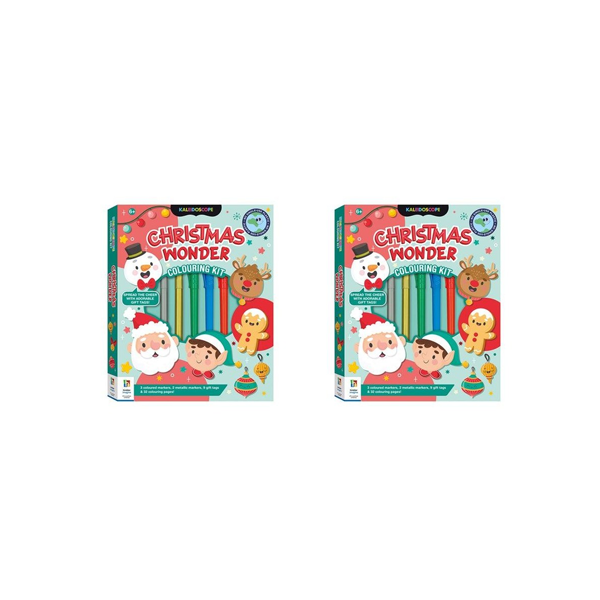 2x Kaleidoscope Christmas Wonder Colouring Pad Kit Art/Craft Kids/Children 6-8y