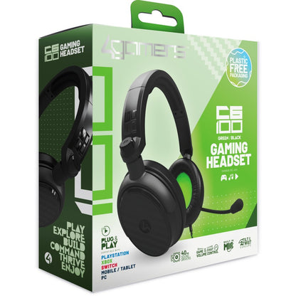 4Gamers C6-100 Gaming Headset - Black Green