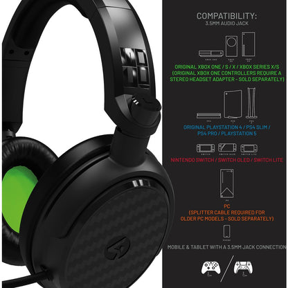 4Gamers C6-100 Gaming Headset - Black Green