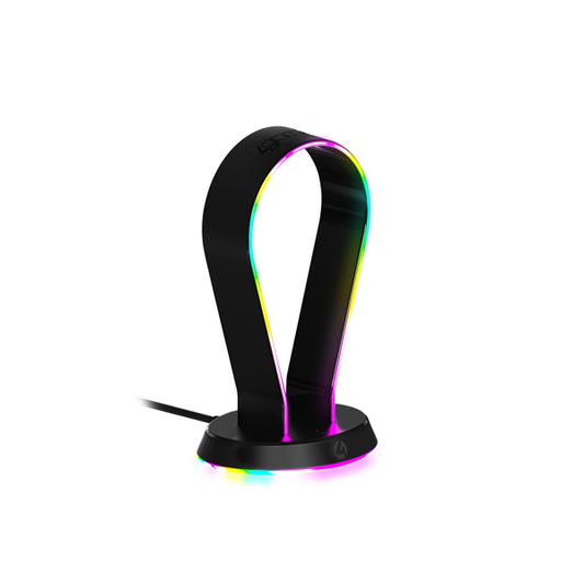 4Gamers Light Up RGB Headset Stand With USB Charging Ports