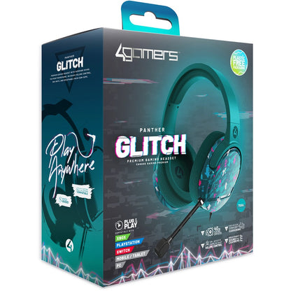 4Gamers Panther Glitch Premium Gaming Headset - Teal